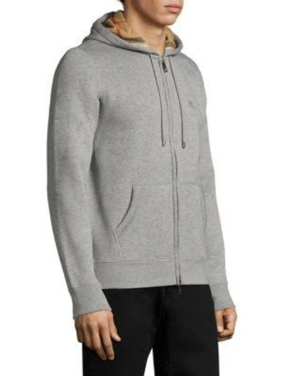 Shop Burberry Claredon Short Sleeve Hoodie In Pale Grey