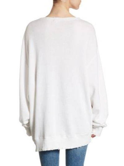Shop R13 Kurt Cobain Oversized-fit Cotton Sweatshirt In White