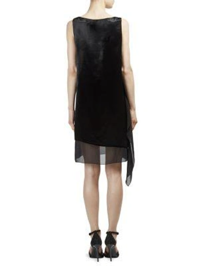 Shop Lanvin Velvet Inset Dress In Black