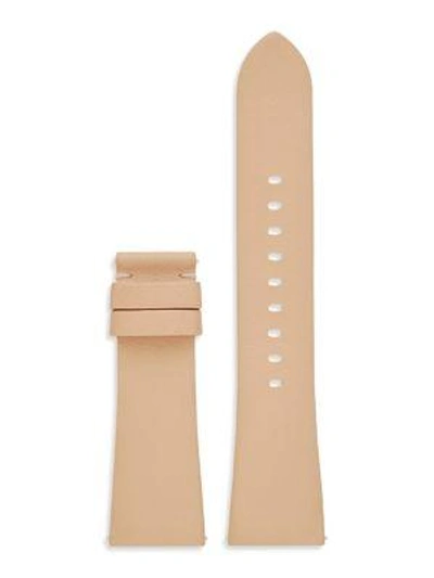 Shop Michael Kors Bradshaw Leather Watch Strap In Beige