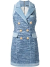 BALMAIN sleeveless blazer dress,DRYCLEANONLY