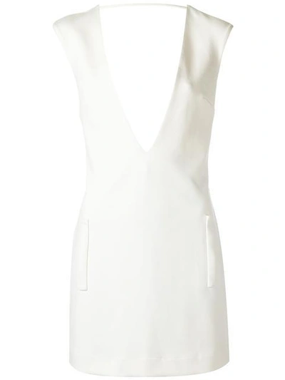 Shop Adriana Degreas Drapiertes Kleid Mit V-ausschnitt In White