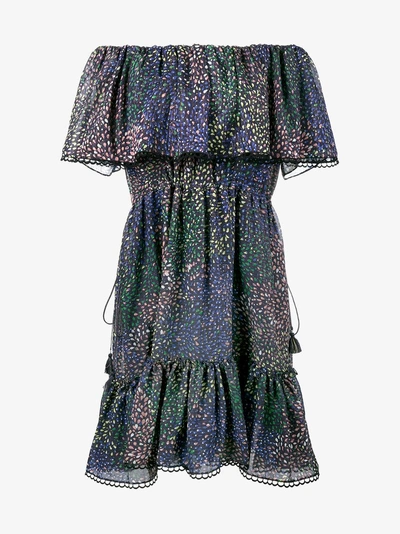 Shop Chloé Schulterfreies Kleid Mit Feuerwerk-print