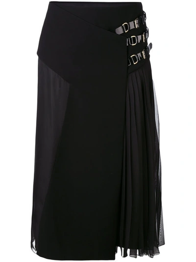 Lanvin Pleated Midi Skirt In Black