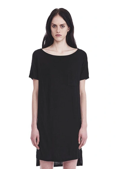 Shop Alexander Wang Classic Boatneck Dress With Pocket In Black