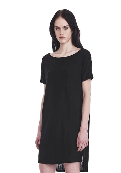 Shop Alexander Wang Classic Boatneck Dress With Pocket In Black