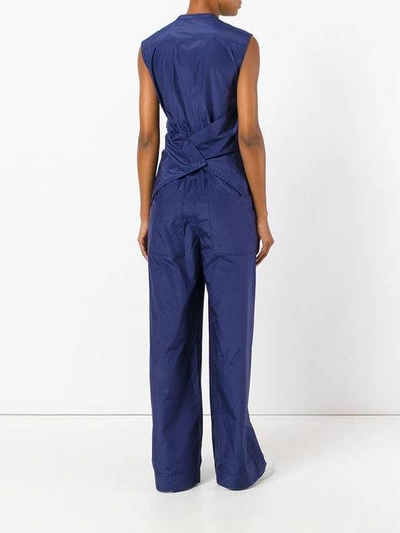 Shop Ports 1961 Crossed Draped Front Jumpsuit In Blue