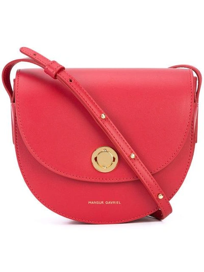 Shop Mansur Gavriel Mini Saddle Bag In Red