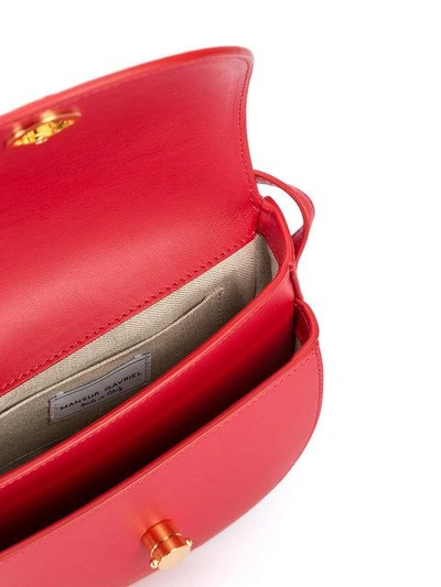 Shop Mansur Gavriel Mini Saddle Bag In Red