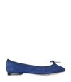 Repetto Blue Goatskin Suede Cendrillon Ballerina Flat In Navy