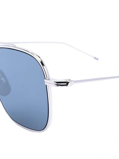 Shop Thom Browne Tinted Aviator Sunglasses In Metallic