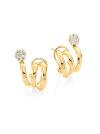 Shop Hueb Diamond Flower & 18k Yellow Gold Earrings