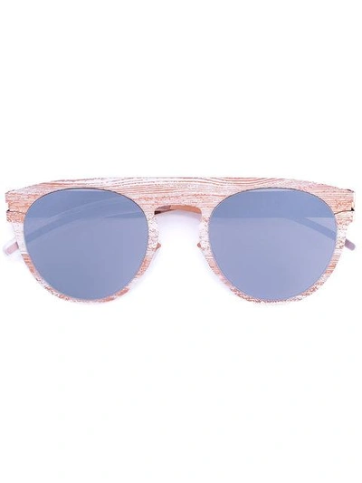 Shop Mykita Round Frame Sunglasses In Metallic