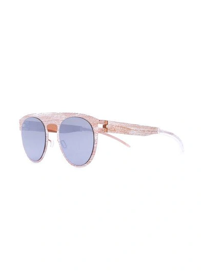 Shop Mykita Round Frame Sunglasses In Metallic