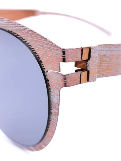Shop Mykita Round Frame Sunglasses In Metallic