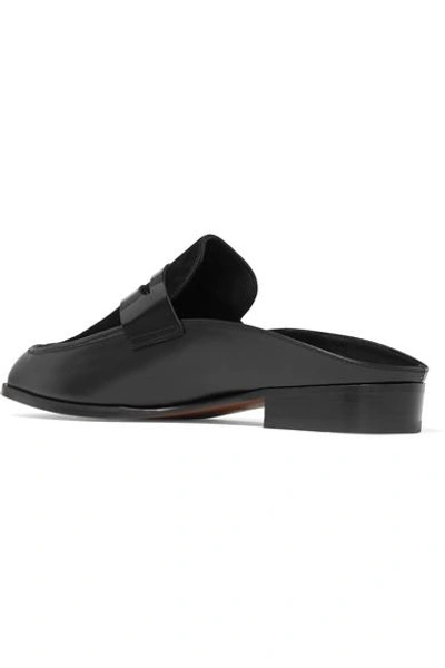 Shop Robert Clergerie Allan Suede And Patent-paneled Leather Slippers
