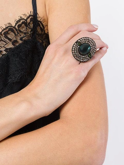 Shop Monan Stone Diamond Ring In Black