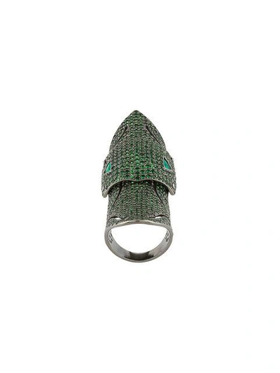 Shop Loree Rodkin Loree Armour Ombre Ring In Green