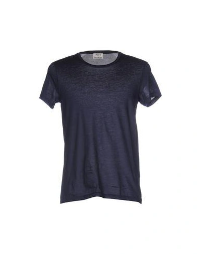 Shop Acne Studios T-shirt In Dark Blue