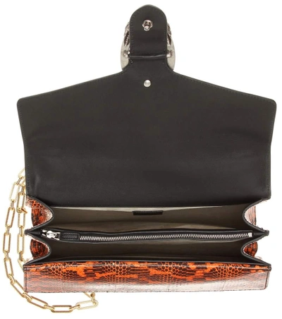 Gucci Dionysus Appliquéd Printed Coated-canvas And Watersnake Shoulder Bag In Multicoloured