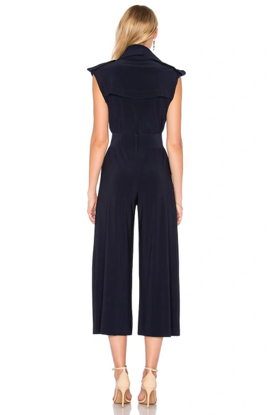 Shop Norma Kamali Sleeveless Cropped Jumpsuit In Midnight