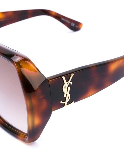 Shop Saint Laurent Geometric Frame Sunglasses