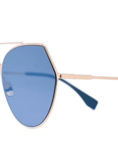 Shop Fendi Eyewear Eyeline Sunglasses - Metallic