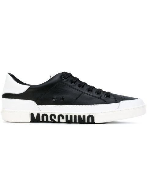 moschino logo leather platform sneakers