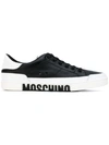 MOSCHINO logo low top sneakers,RUBBER100%