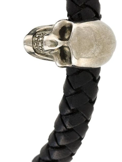 Shop Alexander Mcqueen Woven Skull Bracelet