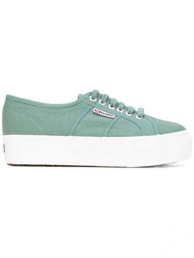 Shop Superga Platform Lace-up Sneakers - Green