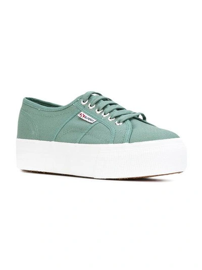 Shop Superga Platform Lace-up Sneakers - Green