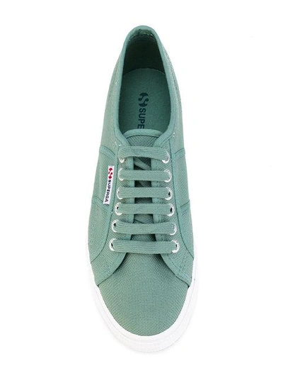 Shop Superga Platform Lace-up Sneakers - Green