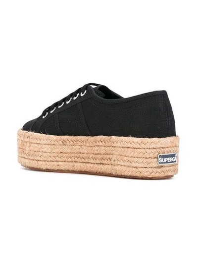 Shop Superga Platform Lace-up Sneakers - Black