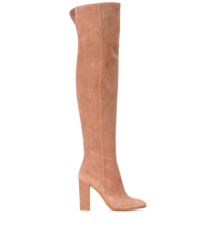 Shop Gianvito Rossi Exclusive To Mytheresa.com - Suede Thigh-high Boots In Praliee