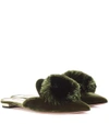AQUAZZURA Powder Puff velvet slippers