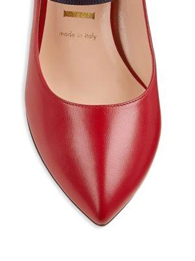 Shop Gucci Sylvie Leather Mary Jane Pumps In Red