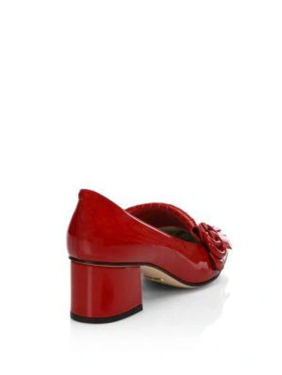 Shop Gucci Marmont Gg Patent Leather Loafer Pumps In Red