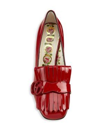 Shop Gucci Marmont Gg Patent Leather Loafer Pumps In Red
