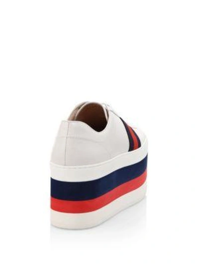 Shop Gucci Peggy Leather Rainbow Platform Sneakers In White