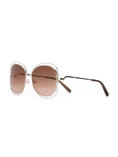 Shop Chloé Carlina Sunglasses In Metallic