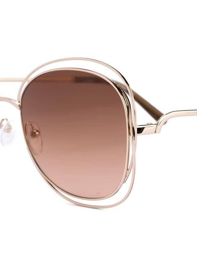 Shop Chloé Carlina Sunglasses In Metallic