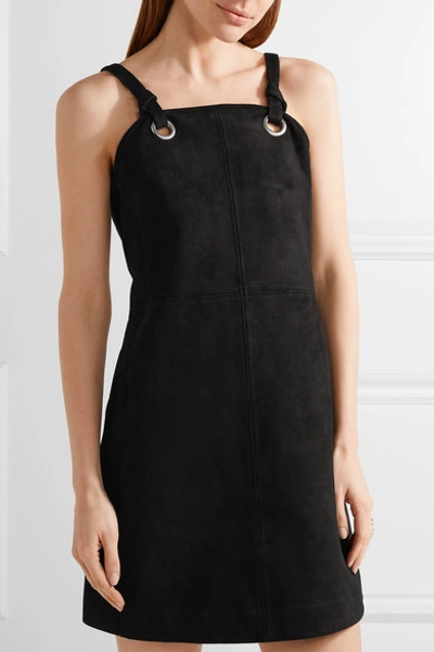 Shop Rag & Bone Croft Suede Mini Dress In Black