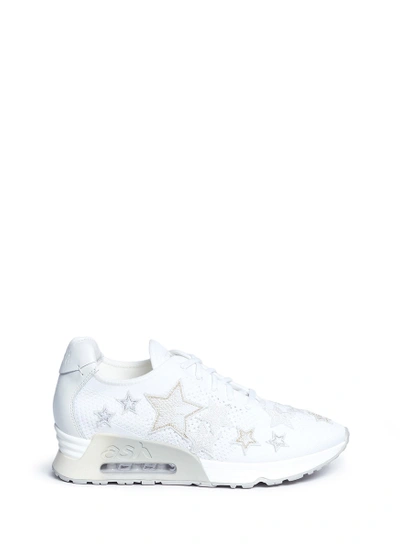 Shop Ash 'lucky Star' Appliqué Mixed Knit Sneakers