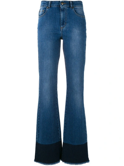 Shop Red Valentino Frayed Bootcut Jeans - Blue