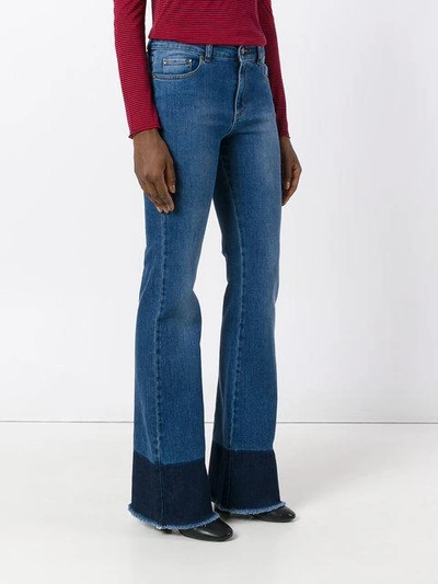 Shop Red Valentino Frayed Bootcut Jeans - Blue