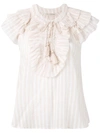 ULLA JOHNSON striped ruffle blouse,DRYCLEANONLY