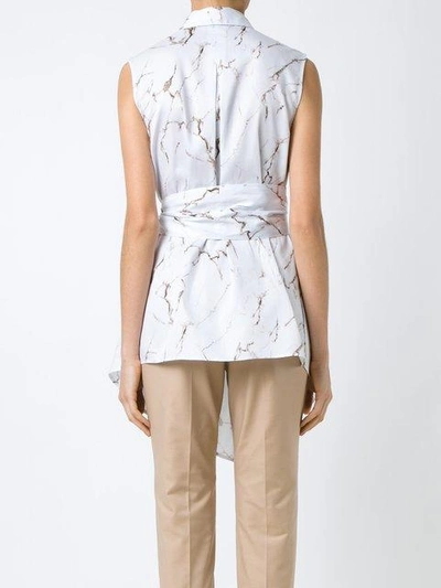 Shop Andrea Marques Belted Shirt In White