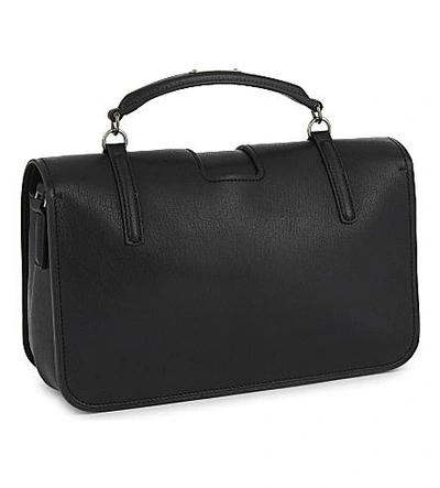Shop Saint Laurent Charlotte Leather Messenger Bag In Black