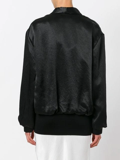 Shop Lanvin Silk Bomber Jacket In Black
